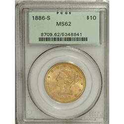 1886-S $10 MS62 PCGS. PCGS Population (577/190). N