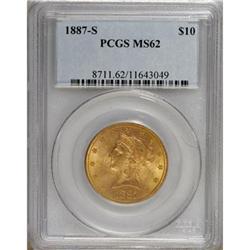1887-S $10 MS62 PCGS. PCGS Population (181/56). NG