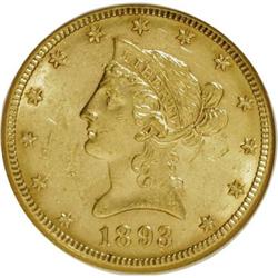 1893-O $10 AU58 NGC. NGC Census: (77/236). PCGS Po