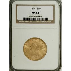 1894 $10 MS63 NGC. NGC Census: (3908/348). PCGS Po