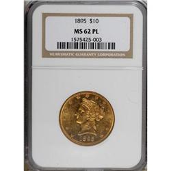 1895 $10 Prooflike MS62 NGC. NGC Census: (6/0). PC