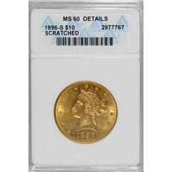 1896-S $10 MS60 ANACS. NGC Census: (16/40). PCGS Popul
