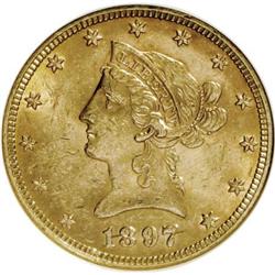1897 $10 MS61 NGC. NGC Census: (2200/3450). PCGS P