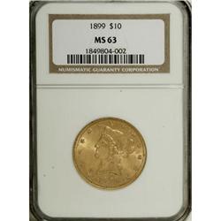 1899 $10 MS63 NGC. NGC Census: (4000/1153). PCGS P