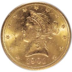 1901-S $10 MS62 PCGS. PCGS Population (3736/7246).