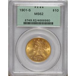 1901-S $10 MS62 PCGS. PCGS Population (3736/7246).