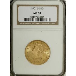 1901-S $10 MS63 NGC. NGC Census: (3580/4327). PCGS