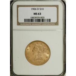 1906-D $10 MS63 NGC. NGC Census: (446/148). PCGS P