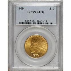 1909 $10 AU58 PCGS. PCGS Population (228/546). NGC