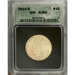 1910-D $10 AU50 ICG. NGC Census: (6/6843). PCGS Po