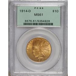 1914-D $10 MS61 PCGS. PCGS Population (142/797). N