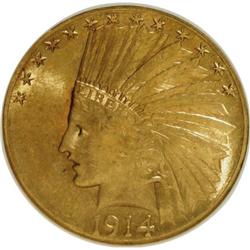 1914-S $10 AU58 NGC. NGC Census: (213/320). PCGS P