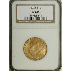 1932 $10 MS63 NGC. NGC Census: (11146/8664). PCGS