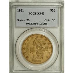 1861 $20 XF40 PCGS. PCGS Population (69/1007). NGC