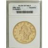 Image 1 : 1861 $20 --Cleaned--ANACS. AU55 Details. NGC Census
