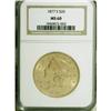 Image 1 : 1877-S $20 MS60 NGC. NGC Census: (315/646). PCGS P