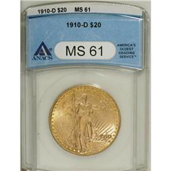 1910-D $20 MS61 ANACS. NGC Census: (280/4762). PCG