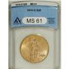 Image 1 : 1910-D $20 MS61 ANACS. NGC Census: (280/4762). PCG