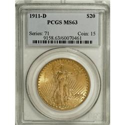 1911-D $20 MS63 PCGS. PCGS Population (2145/4277).