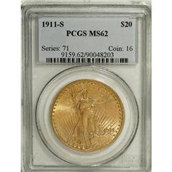 1911-S $20 MS62 PCGS. PCGS Population (713/2189).