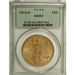 1914-D $20 MS63 PCGS. PCGS Population (1354/2301).