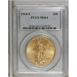 1914-S $20 MS64 PCGS. PCGS Population (3129/1300).