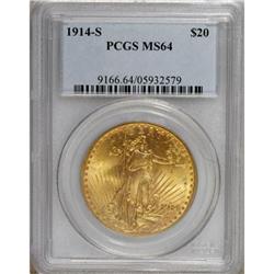 1914-S $20 MS64 PCGS. PCGS Population (3129/1300).