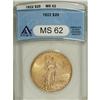 Image 1 : 1922 $20 MS62 ANACS. NGC Census: (12640/21297). PC