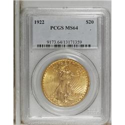 1922 $20 MS64 PCGS. PCGS Population (4673/943). NG