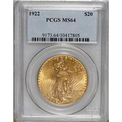 1922 $20 MS64 PCGS. PCGS Population (4673/943). NG