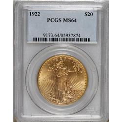 1922 $20 MS64 PCGS. PCGS Population (4673/943). NG