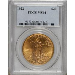 1922 $20 MS64 PCGS. PCGS Population (4673/943). NG
