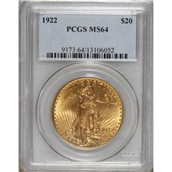 1922 $20 MS64 PCGS. PCGS Population (4673/943). NG