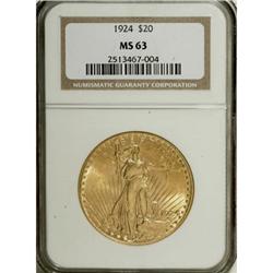 1924 $20 MS63 NGC. NGC Census: (78558/111552). PCG