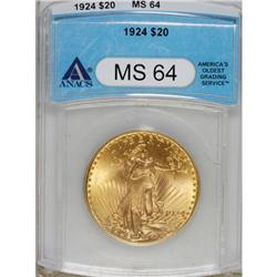 1924 $20 MS64 ANACS. NGC Census: (81956/29088). PC