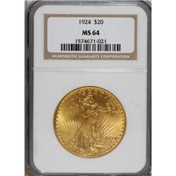 1924 $20 MS64 NGC. NGC Census: (81956/29088). PCGS
