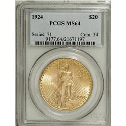 1924 $20 MS64 PCGS. PCGS Population (53197/32038).