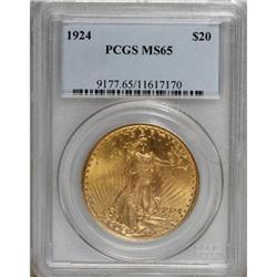 1924 $20 MS65 PCGS. PCGS Population (25510/6528).