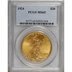 1924 $20 MS65 PCGS. PCGS Population (25510/6528).