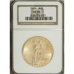 1925 $20 MS63 NGC. NGC Census: (13028/15691). PCGS