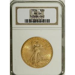 1926 $20 MS64 NGC. NGC Census: (7539/2962). PCGS P