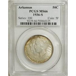 1936-S 50C Arkansas MS66 PCGS. PCGS Population (12