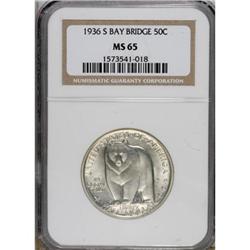 1936-S 50C Bay Bridge MS65 NGC. NGC Census: (1205/