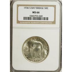 1936-S 50C Bay Bridge MS66 NGC. NGC Census: (488/7
