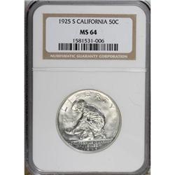 1925-S 50C California MS64 NGC. NGC Census: (1292/