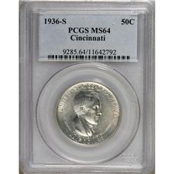1936-S 50C Cincinnati MS64 PCGS. PCGS Population (