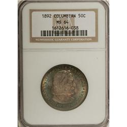 1892 50C Columbian MS64 NGC. NGC Census: (1742/105