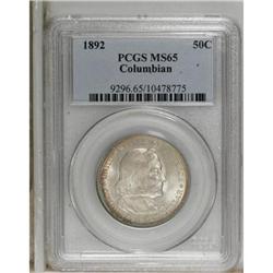 1892 50C Columbian MS65 PCGS. PCGS Population (596