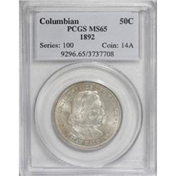 1892 50C Columbian MS65 PCGS. PCGS Population (596