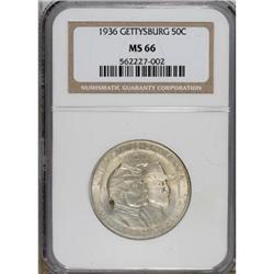 1936 50C Gettysburg MS66 NGC. NGC Census: (246/42)